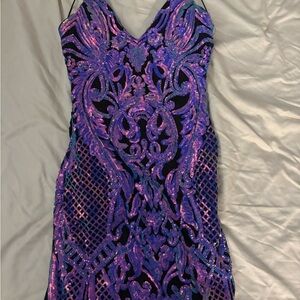 Windsor purple and black sequin dress